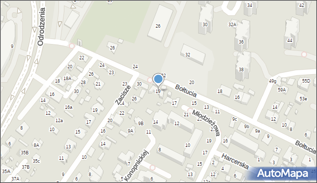 Zamość, Bołtucia Mikołaja, gen., 19, mapa Zamościa