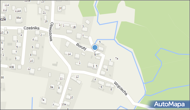 Żarki, Boruty, 6, mapa Żarki