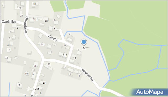 Żarki, Boruty, 7a, mapa Żarki