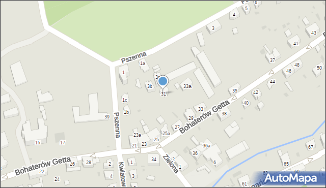 Żary, Bohaterów Getta, 31, mapa Żary