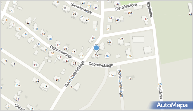 Żary, Boya-Żeleńskiego Tadeusza, 2a, mapa Żary