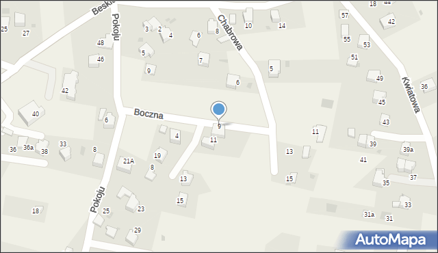 Zarzecze, Boczna, 9, mapa Zarzecze