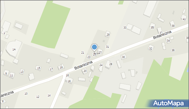 Zawada, Botaniczna, 25, mapa Zawada