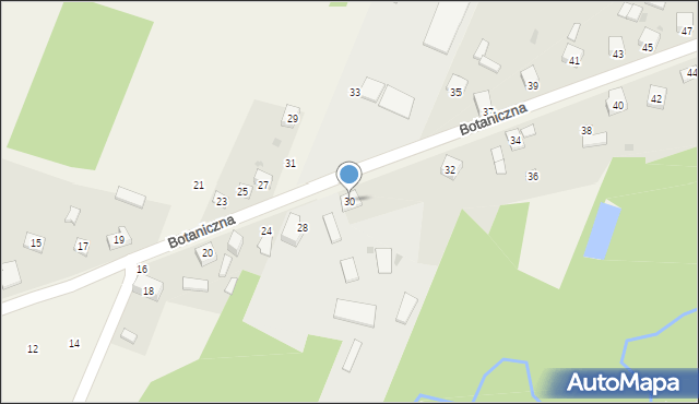 Zawada, Botaniczna, 30, mapa Zawada