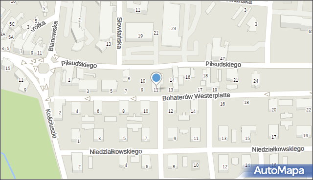 Zawiercie, Bohaterów Westerplatte, 11, mapa Zawiercie