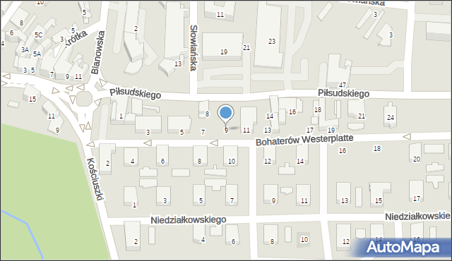 Zawiercie, Bohaterów Westerplatte, 9, mapa Zawiercie