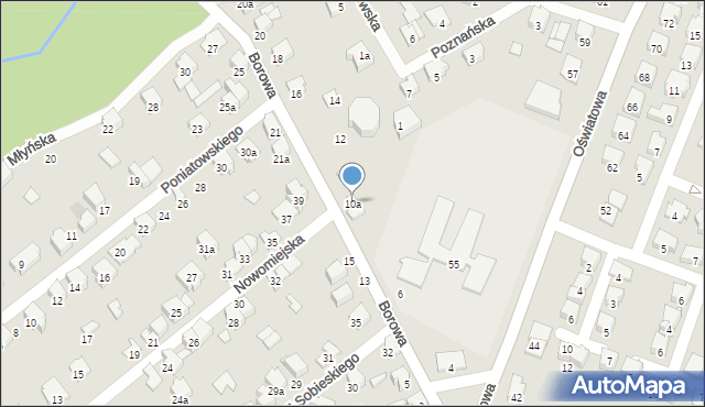 Zawiercie, Borowa, 10a, mapa Zawiercie