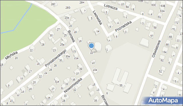 Zawiercie, Borowa, 12, mapa Zawiercie