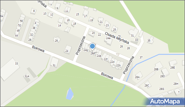 Zawiercie, Borowa, 24d, mapa Zawiercie