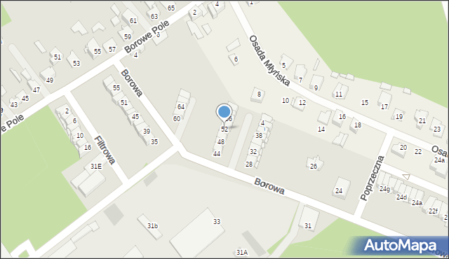 Zawiercie, Borowa, 52, mapa Zawiercie
