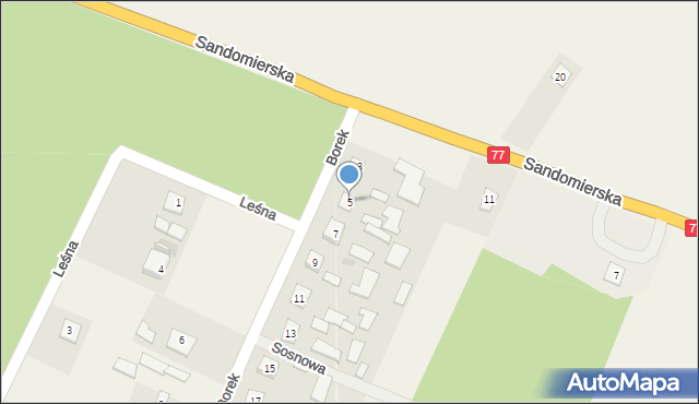 Zbydniów, Borek, 5, mapa Zbydniów