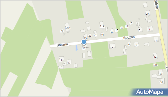 Zelów, Boczna, 10, mapa Zelów