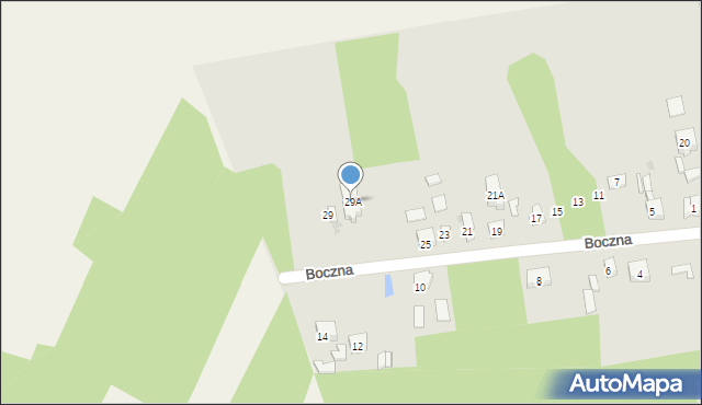 Zelów, Boczna, 29A, mapa Zelów