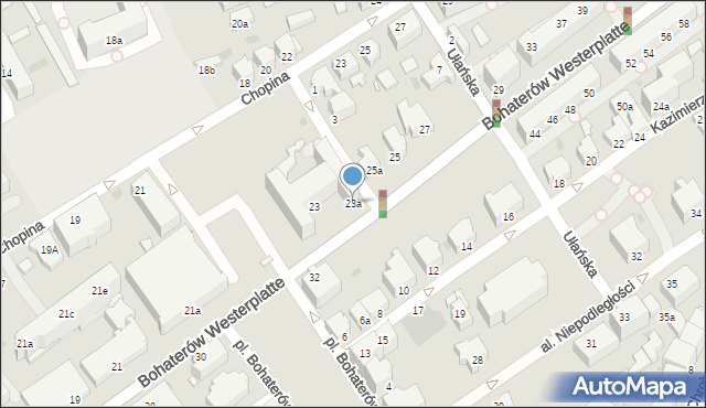 Zielona Góra, Bohaterów Westerplatte, 23a, mapa Zielona Góra
