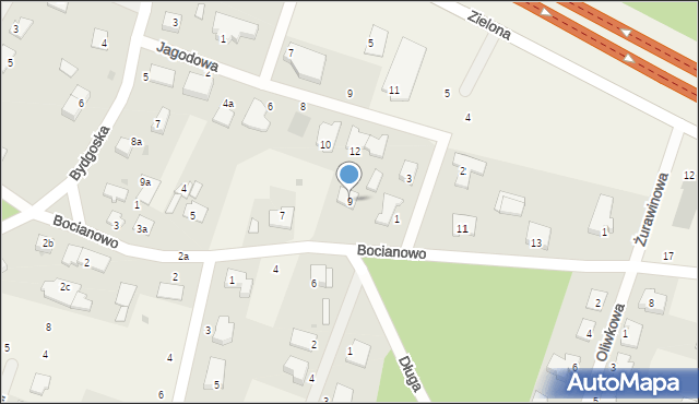 Zielonka, Bocianowo, 9, mapa Zielonka