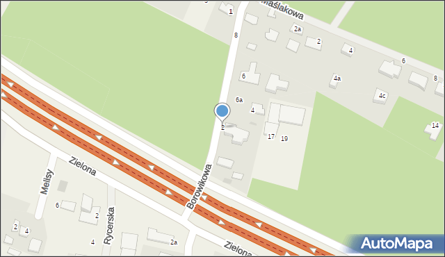 Zielonka, Borowikowa, 2, mapa Zielonka