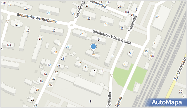 Złotów, Bohaterów Westerplatte, 26, mapa Złotów