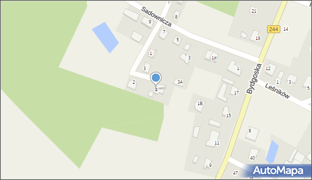 Żołędowo, Boczna, 4, mapa Żołędowo