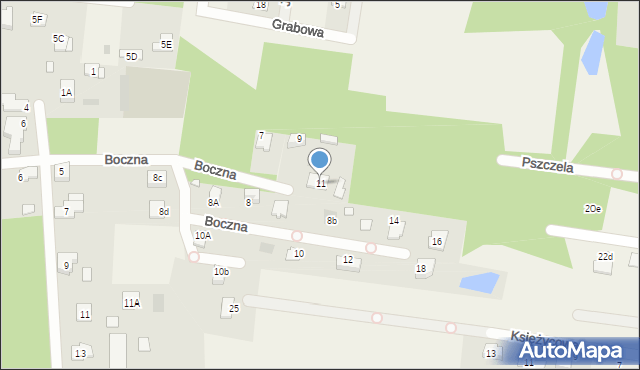 Żółwin, Boczna, 11, mapa Żółwin