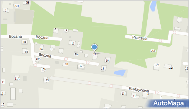 Żółwin, Boczna, 14, mapa Żółwin