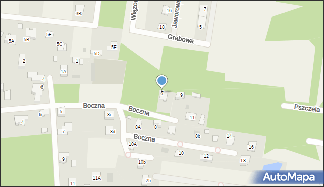 Żółwin, Boczna, 7, mapa Żółwin