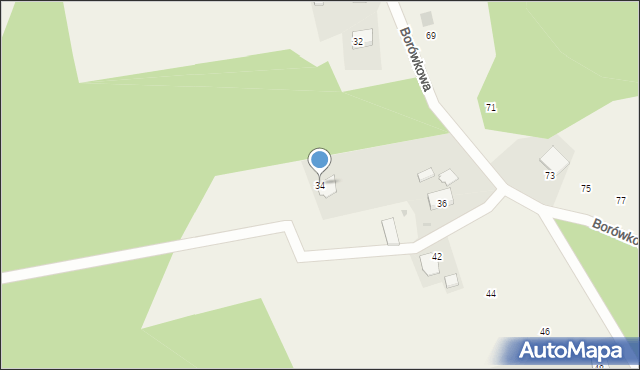 Żórawie, Borówkowa, 34, mapa Żórawie