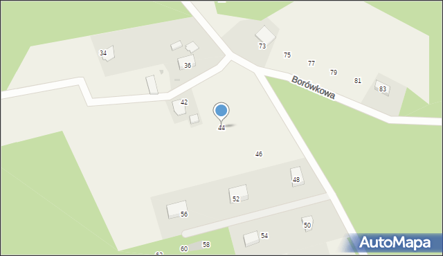Żórawie, Borówkowa, 44, mapa Żórawie