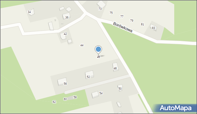 Żórawie, Borówkowa, 46, mapa Żórawie