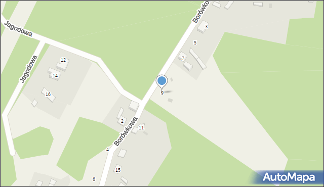 Żórawie, Borówkowa, 9, mapa Żórawie