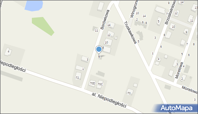 Żórawina, Borówkowa, 6, mapa Żórawina