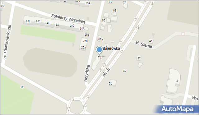 Żory, Boryńska, 71, mapa Żor
