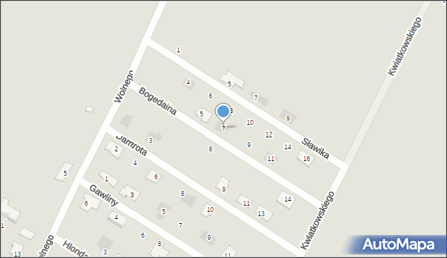 Żory, Bogedaina Bernarda, ks. bp., 7, mapa Żor