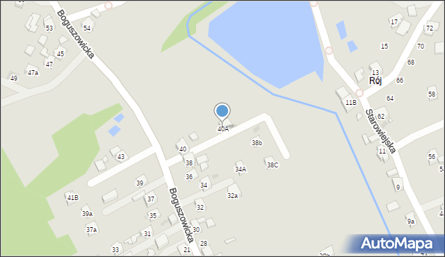 Żory, Boguszowicka, 40A, mapa Żor