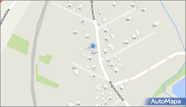 Żory, Boguszowicka, 61a, mapa Żor