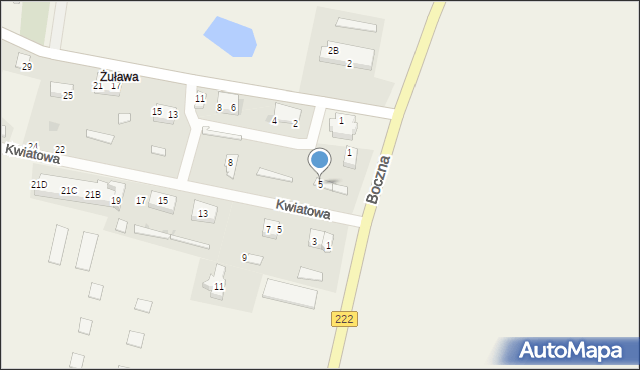 Żuława, Boczna, 5, mapa Żuława