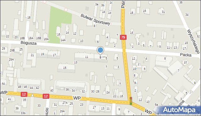 Zwoleń, Bogusza, 9, mapa Zwoleń