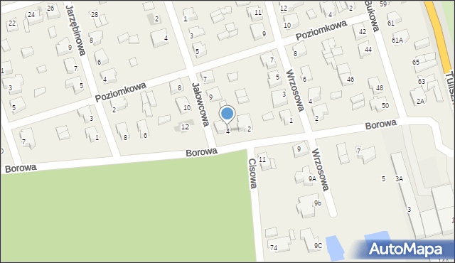 Żychlin, Borowa, 4, mapa Żychlin