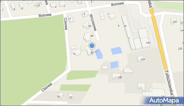 Żychlin, Borowa, 9C, mapa Żychlin