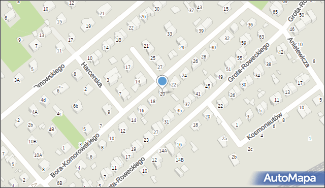 Żyrardów, Bora-Komorowskiego Tadeusza, gen., 20, mapa Żyrardów