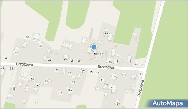 Adamówek, Brzozowa, 12b, mapa Adamówek
