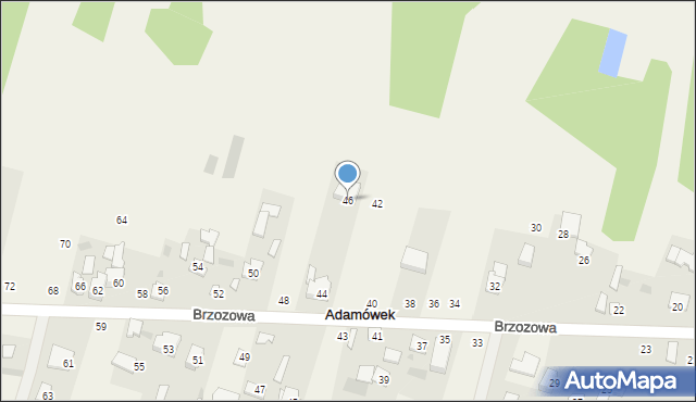 Adamówek, Brzozowa, 46, mapa Adamówek