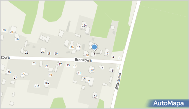 Adamówek, Brzozowa, 8, mapa Adamówek