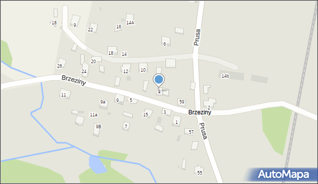 Alwernia, Brzeziny, 4, mapa Alwernia