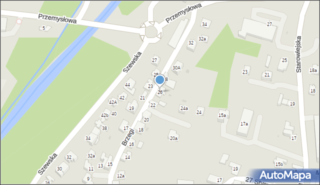 Andrychów, Brzegi, 26, mapa Andrychów