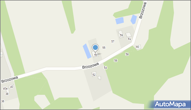 Anielew, Brzozowa, 53, mapa Anielew