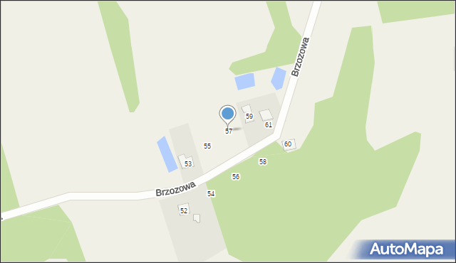 Anielew, Brzozowa, 57, mapa Anielew