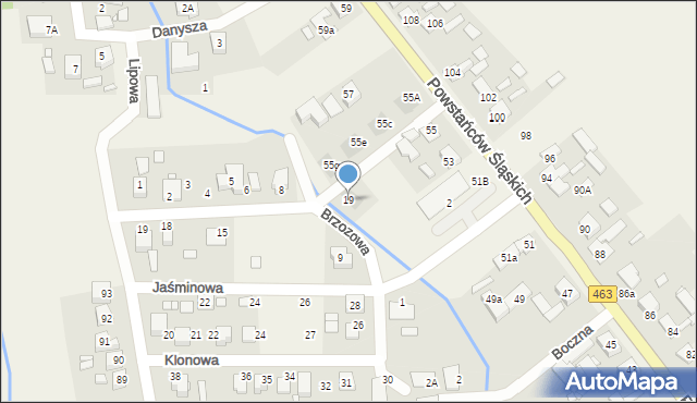 Antoniów, Brzozowa, 19, mapa Antoniów