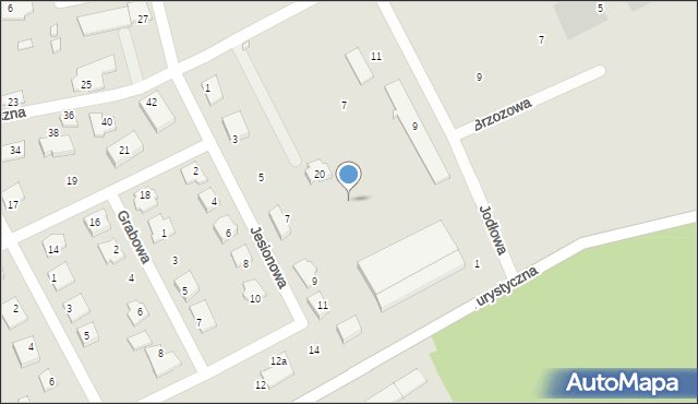 Augustów, Brzozowa, 1, mapa Augustów