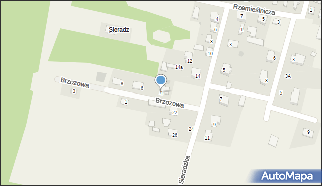 Baby, Brzozowa, 4, mapa Baby