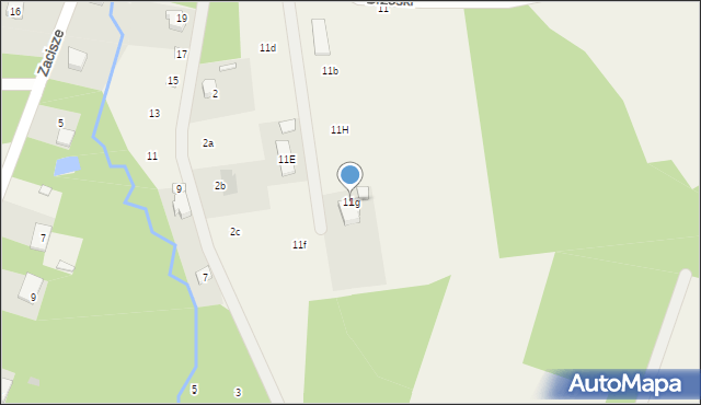 Bądzyń, Brzóski Stanisława, ks., 11g, mapa Bądzyń